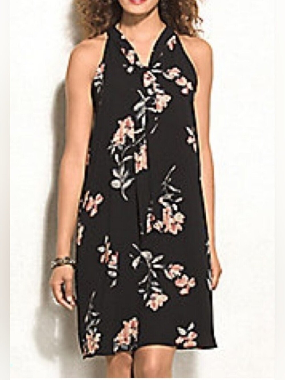 Roz & Ali Floral Midi Dress with Pink Blossoms